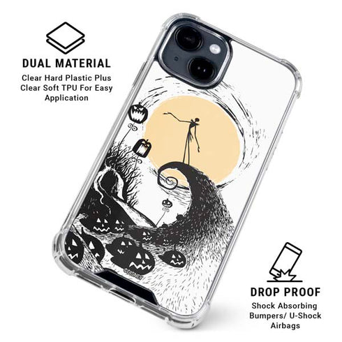 Disney The Nightmare Before Christmas Jack on Spiral Hill Art iPhone 15 Clear Case